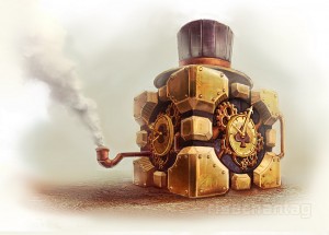Steampunk Companion Cube [Portal Art]