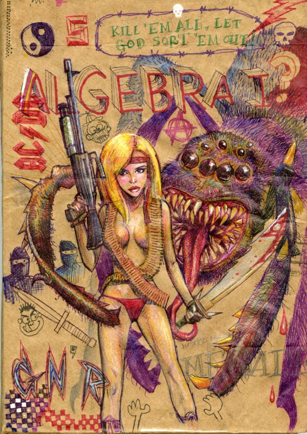 Monsters and Dames Pen Drawing by Jim Rugg