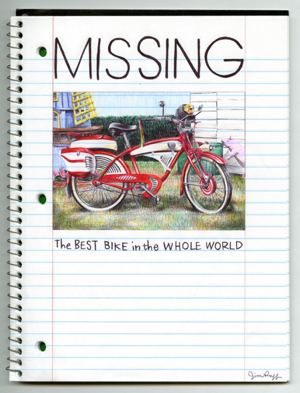 Pee-wee's Big Adventure Pen Drawing by Jim Rugg