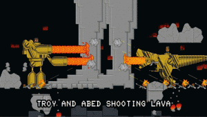 Troy and Abed Shooting Lava  [Community GIF]