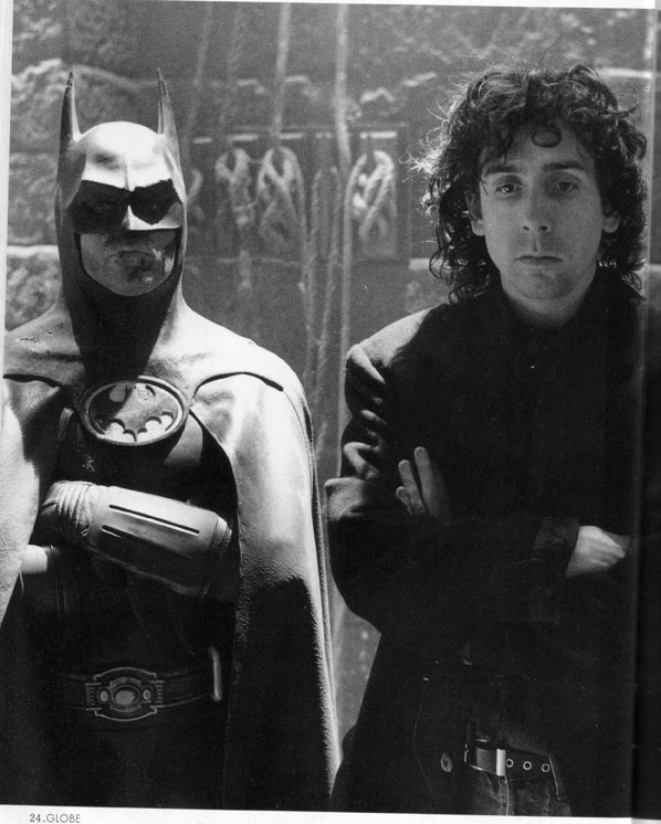 Michael Keaton as Batman with Tim Burton on Set