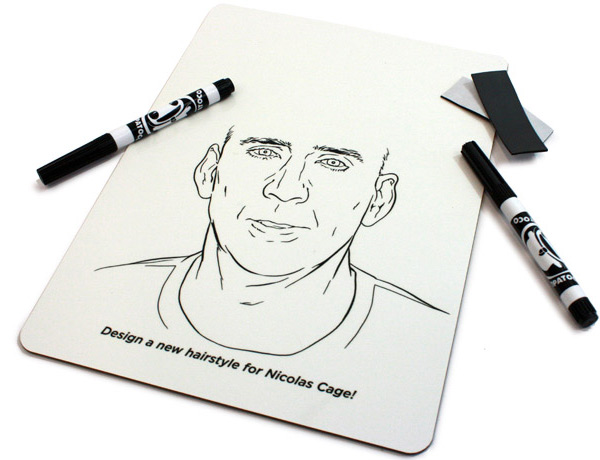 Create Your Own Nicolas Cage Hairstyle Whiteboard by Brandon Bird