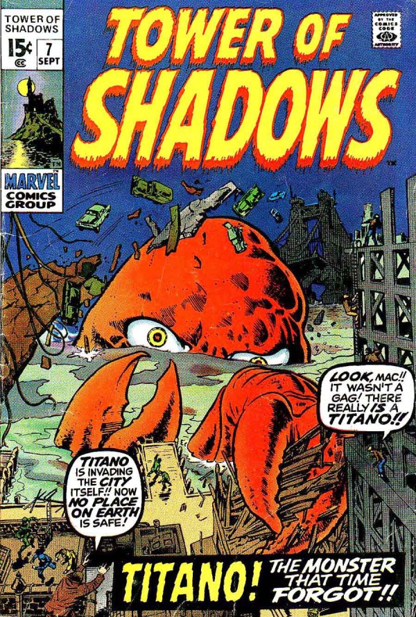 Jack Kirby's Titano Looks Like Dr. Zoidberg from Futurama - Tower of Shadows #7; Marvel, 1970