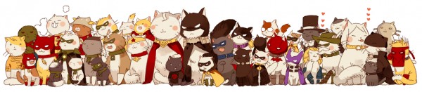 DC Comics Superheroes as Cats by STAR Kageboushi - Batman, Superman, Justice League