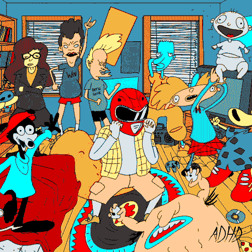 90s Cartoon House Party [GIF]