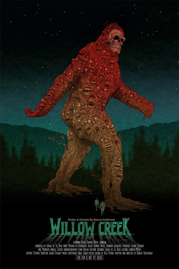 Poster by Alex Pardee for Bobcat Goldthwait's Bigfoot Movie Willow Creek