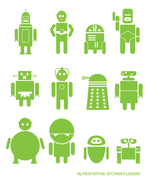 Alternative Android Logos Based on Robots from TV & Film by Matt Cowan