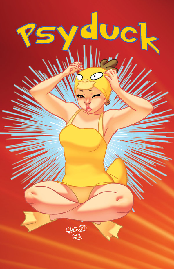 Pokemon's Psyduck as a Human Pinup Girl by Jeffrey 'CHAMBA' Cruz