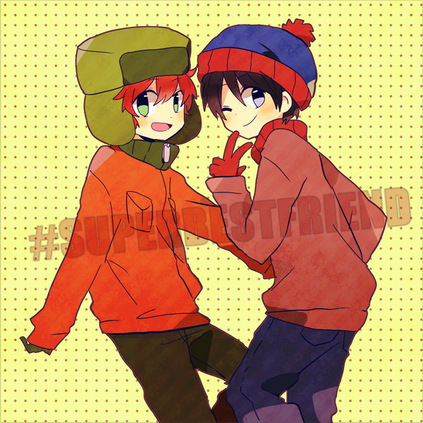 Anime Manga Style South Park Fanart Kyle And Stan