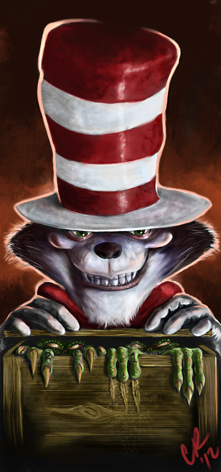 Creepy Cat in the Hat Art