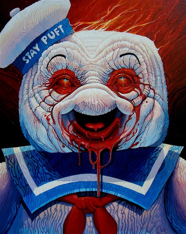Disturbing Painting of Stay Puft Marshmallow Man [Ghostbusters]