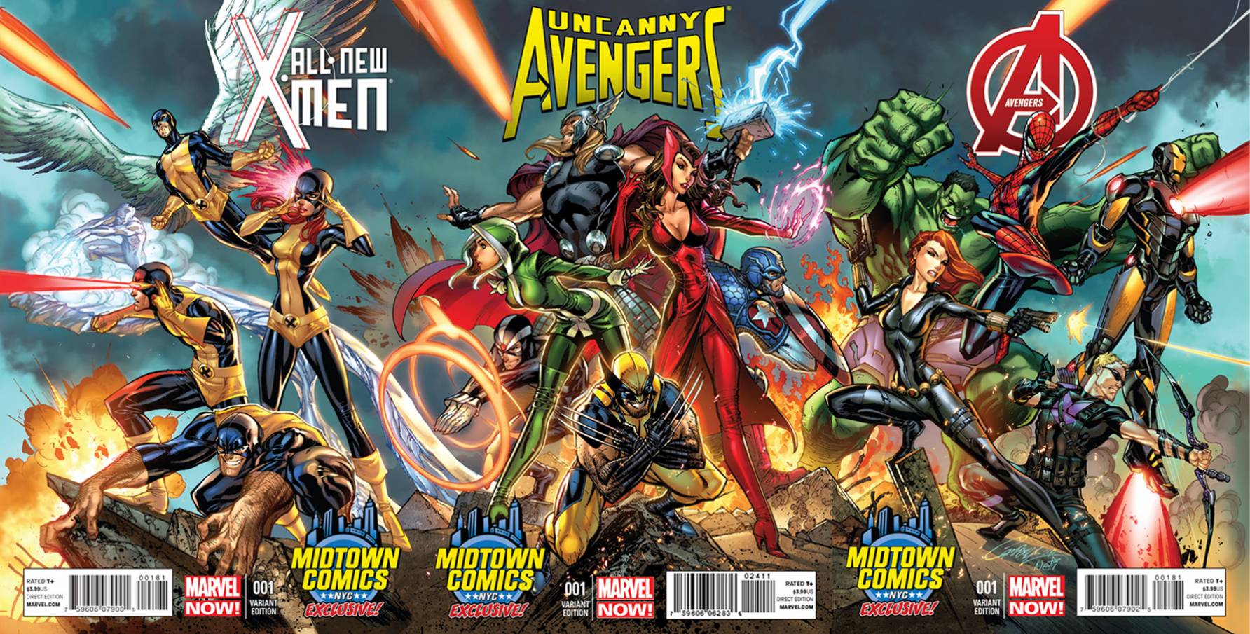 J Scott Campbell Art: Connecting X-Men and Avengers Covers |