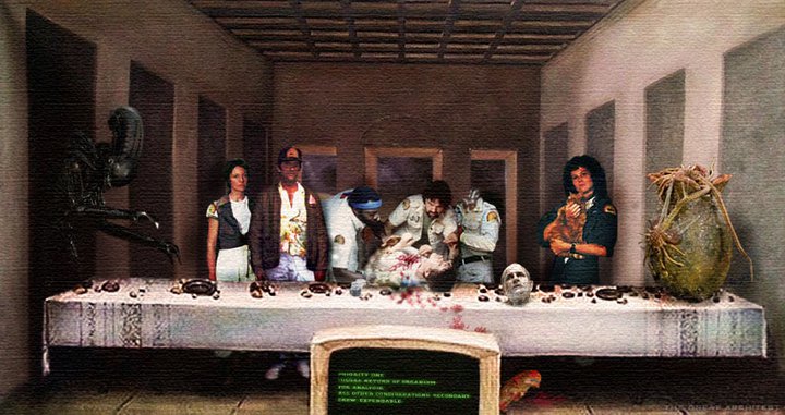 Alien Last Supper Painting