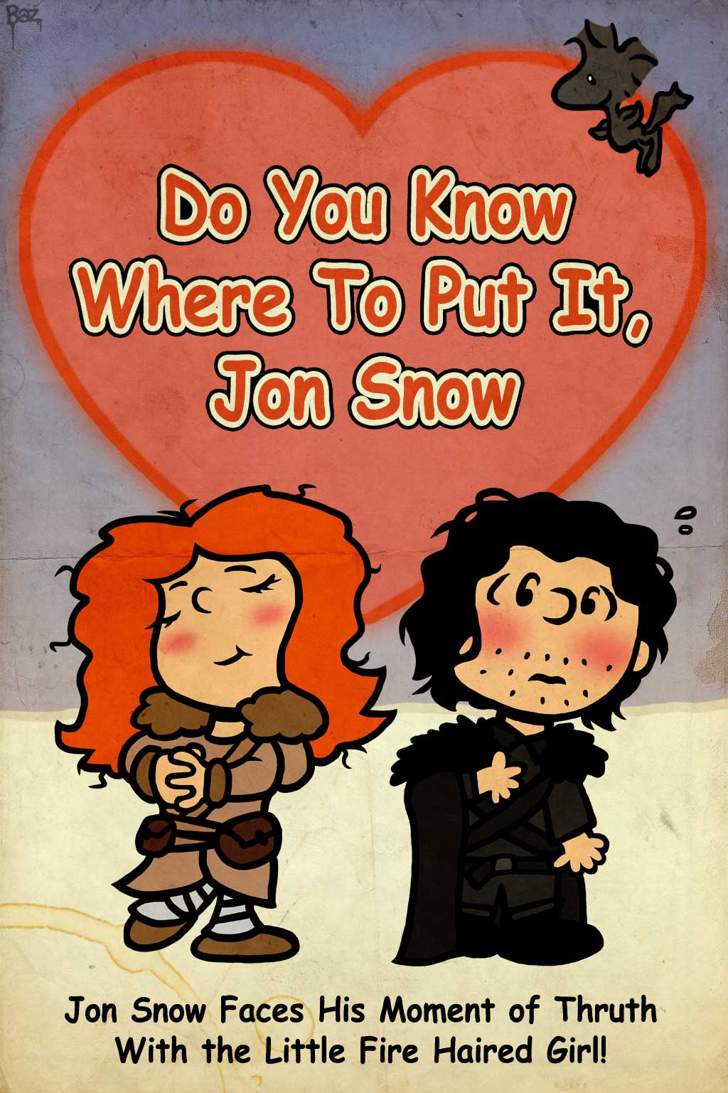 Game of Thrones x Peanuts Jon Snow and the Little FireHaired Girl