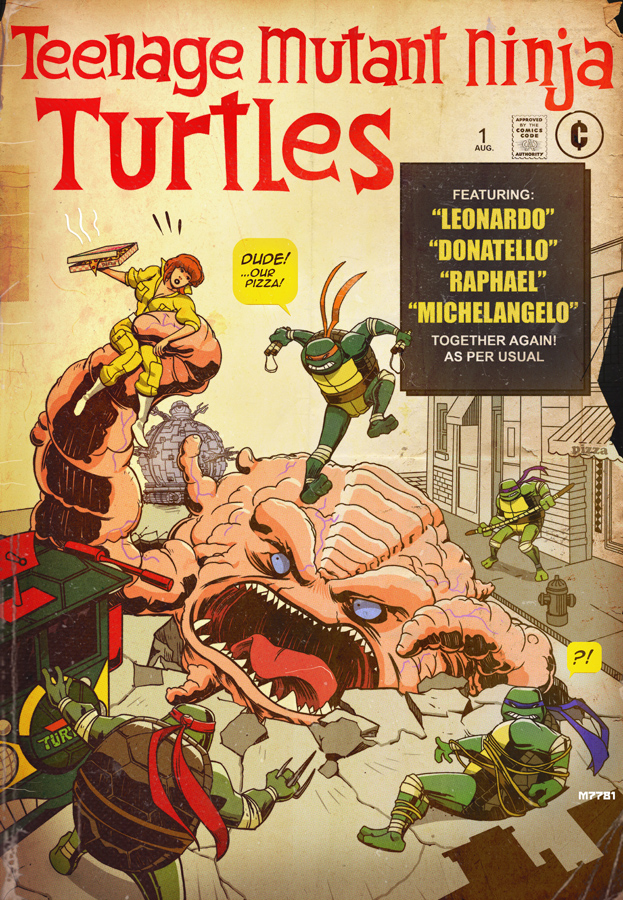 Teenage Mutant Ninja Turtles in Fantastic Four #1 Cover Homage