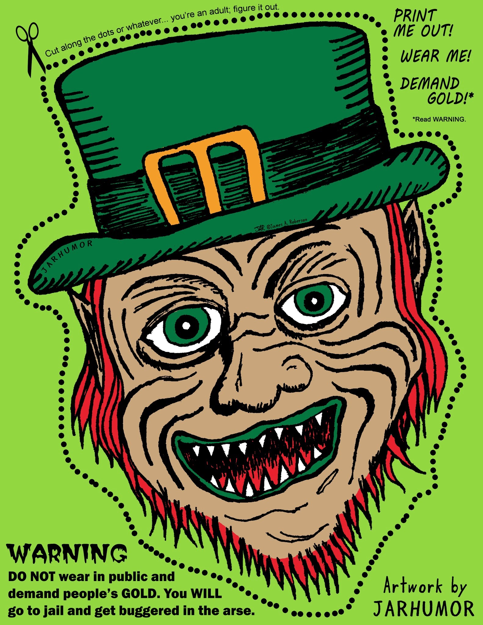 Printable Leprechaun Mask for Saint Patrick s Day