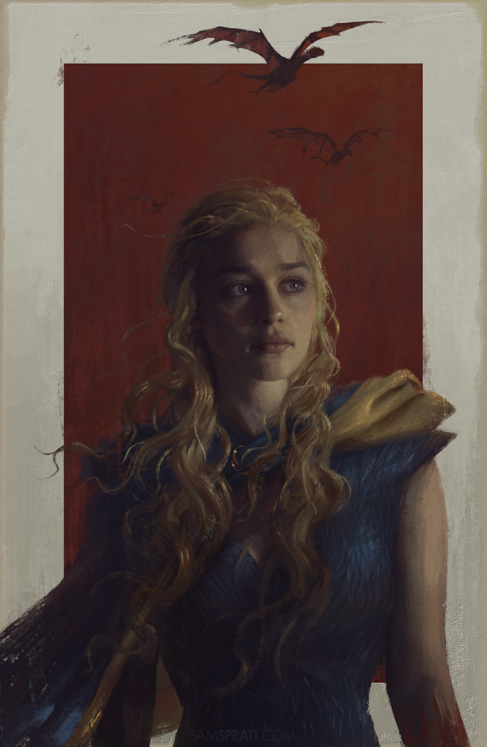 Game of Thrones Painting Daenerys by Sam Spratt
