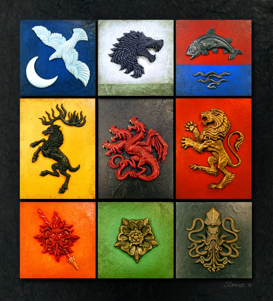 game of thrones house crests