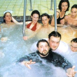 The Cast of Mallrats in a Hot Tub Photo - Kevin Smith, Jason Mewes, Jason Lee