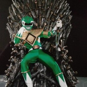 Green Ranger Sitting on the Iron Throne from Game of Thrones - Mighty Morphin Power Rangers - Tommy Oliver