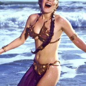 Carrie Fisher in Slave Leia Gold Bikini from Rolling Stone Magazine 1983