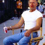 Bruce Willis on the Set of Pulp Fiction - Behind the Scenes Photo - Quentin Tarantino Movies