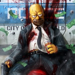 Homer - Grand Theft Otto: The Simpsons as Gritty '80s Crime Drama by Dan LuVisi