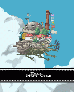 Howl's Moving Castle Pixel Art GIF by Kingmancheng - Hayao Miyazaki, Anime