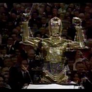 John Williams invited C-3PO to conduct the Boston Pops Orchestra with solos by R2-D2.
